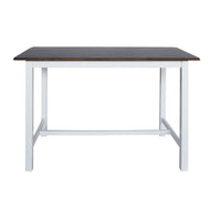 3pc Counter Height Dining Table Set with Saddle Stools, White Brown -BM335318