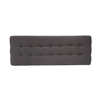 Ottoman Footstool Bench, 44 Inch Button Tufted Gray Fabric Top -BM335322