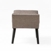 Vibe Ottoman Bench, Tufted Gray Fabric, 36 Inch, Nailhead Trim -BM335328