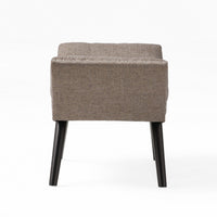 Vibe Ottoman Bench, Tufted Gray Fabric, 36 Inch, Nailhead Trim -BM335328