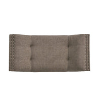 Vibe Ottoman Bench, Tufted Gray Fabric, 36 Inch, Nailhead Trim -BM335328