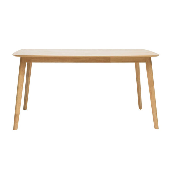 Dining Table, 59 Inch Natural Walnut Brown Rectangular, Tapered Legs -BM335331