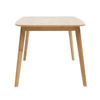 Dining Table, 59 Inch Natural Walnut Brown Rectangular, Tapered Legs -BM335331