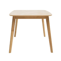 Dining Table, 59 Inch Natural Walnut Brown Rectangular, Tapered Legs -BM335331