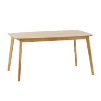 Dining Table, 59 Inch Natural Walnut Brown Rectangular, Tapered Legs -BM335331