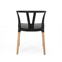 Dining Side Chair Set of 2, Sculpted Design 29 Inch Black Seat -BM335337