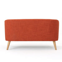 Retro Loveseat, 52 Inch Brilliant Orange Fabric, Button Tufted Back -BM335338