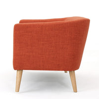 Retro Loveseat, 52 Inch Brilliant Orange Fabric, Button Tufted Back -BM335338