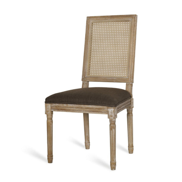 Viba Dining Chair Set of 2, Cane Dark and Light Weathered Brown Wood -BM335341
