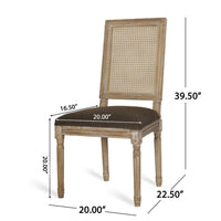 Viba Dining Chair Set of 2, Cane Dark and Light Weathered Brown Wood -BM335341