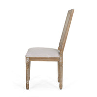 Viba Dining Chair Set of 2, Gray, Cane Light Weathered Brown Wood -BM335342