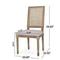 Viba Dining Chair Set of 2, Gray, Cane Light Weathered Brown Wood -BM335342