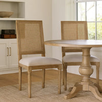 Viba Dining Chair Set of 2, Gray, Cane Light Weathered Brown Wood -BM335342