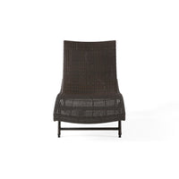 Stela Outdoor Chaise Lounger, Dark Brown Rattan, Metal Frame, 79 Inch -BM335348