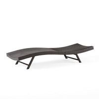 Stela Outdoor Chaise Lounger, Dark Brown Rattan, Metal Frame, 79 Inch -BM335348
