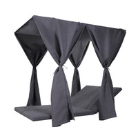 Yavi Outdoor Cushion and Curtains for Daybed, Dark Gray Fabric 79 Inch -BM335350