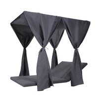 Yavi Outdoor Cushion and Curtains for Daybed, Dark Gray Fabric 79 Inch -BM335350