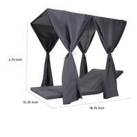 Yavi Outdoor Cushion and Curtains for Daybed, Dark Gray Fabric 79 Inch -BM335350