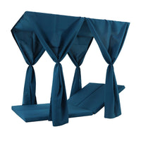 Yavi Outdoor Cushion and Curtains for Daybed, Dark Blue Fabric 79 Inch -BM335351