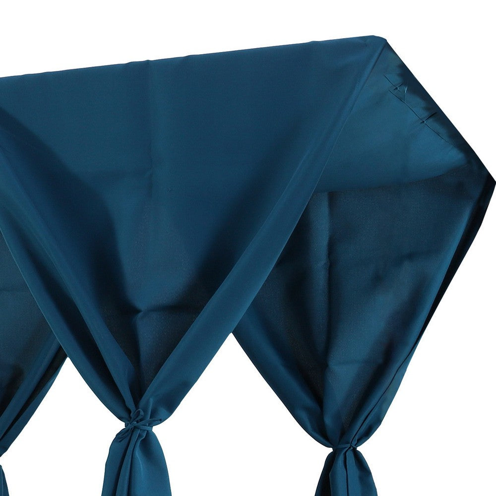 Yavi Outdoor Cushion and Curtains for Daybed, Dark Blue Fabric 79 Inch -BM335351