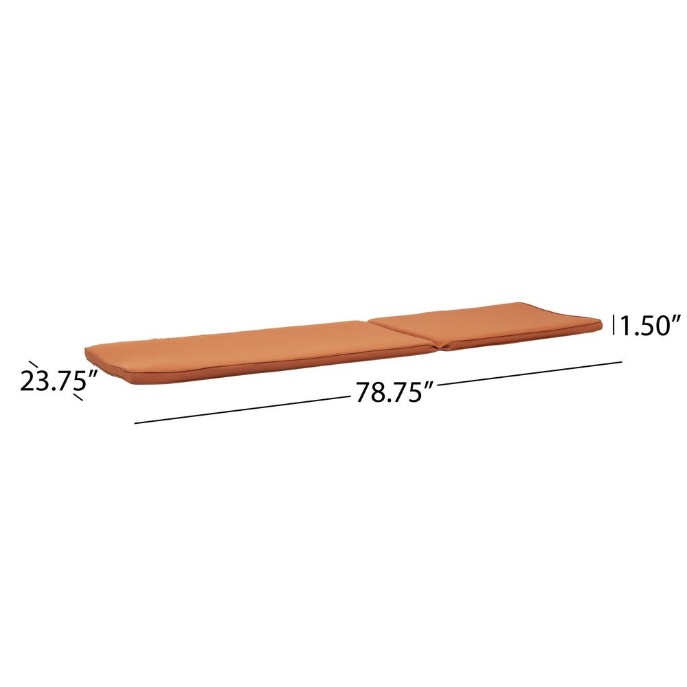 Pina Cushion for Outdoor Chaise Lounger, Waterproof Orange, 79 Inch -BM335352
