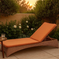 Pina Cushion for Outdoor Chaise Lounger, Waterproof Orange, 79 Inch -BM335352