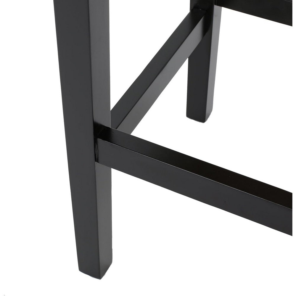 Seya Counter Stool Set of 2, Gray Waterproof Cushioned Seat, Black -BM335356