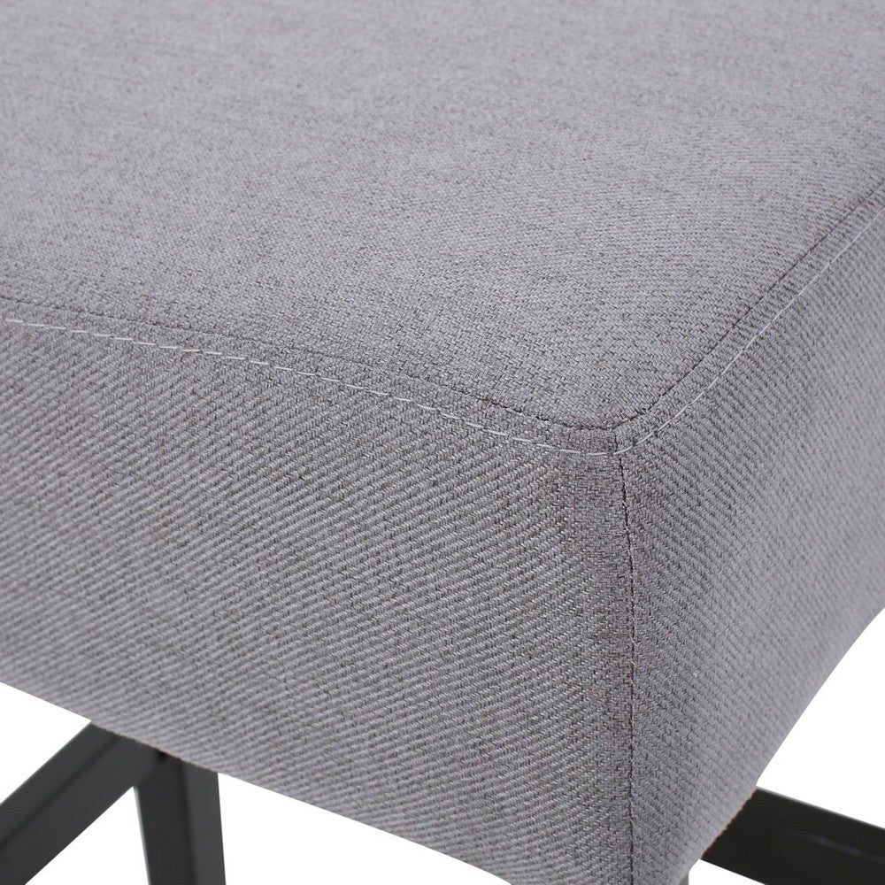 Seya Counter Stool Set of 2, Gray Waterproof Cushioned Seat, Black -BM335356