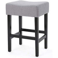 Seya Counter Stool Set of 2, Gray Waterproof Cushioned Seat, Black -BM335356