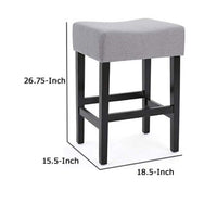 Seya Counter Stool Set of 2, Gray Waterproof Cushioned Seat, Black -BM335356