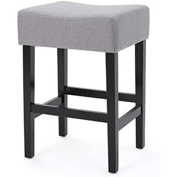 Seya Counter Stool Set of 2, Gray Waterproof Cushioned Seat, Black -BM335356