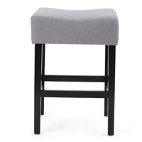 Seya Counter Stool, Gray Waterproof Cushioned Seat, Black Wood Legs -BM335357