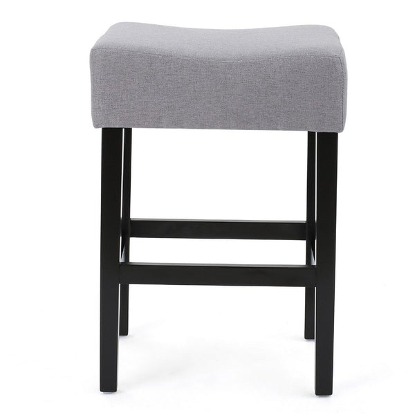 Seya Counter Stool, Gray Waterproof Cushioned Seat, Black Wood Legs -BM335357