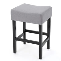 Seya Counter Stool, Gray Waterproof Cushioned Seat, Black Wood Legs -BM335357