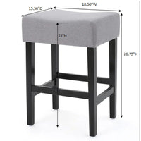 Seya Counter Stool, Gray Waterproof Cushioned Seat, Black Wood Legs -BM335357