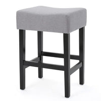 Seya Counter Stool, Gray Waterproof Cushioned Seat, Black Wood Legs -BM335357
