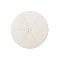 Ottoman, Button Tufted Beige Fabric, Plush Round Shape 28 Inch -BM335359