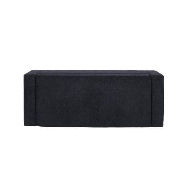 Kera Storage Ottoman Bench, Dark Blue Fabric, Lift Top, 50 Inch -BM335364