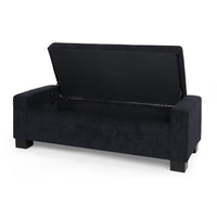 Kera Storage Ottoman Bench, Dark Blue Fabric, Lift Top, 50 Inch -BM335364
