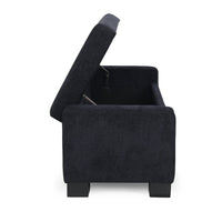 Kera Storage Ottoman Bench, Dark Blue Fabric, Lift Top, 50 Inch -BM335364