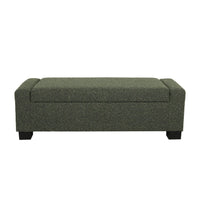 Kera Storage Ottoman Bench, Dark Green Fabric, Lift Top, 50 Inch -BM335366