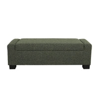 Kera Storage Ottoman Bench, Dark Green Fabric, Lift Top, 50 Inch -BM335366