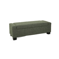 Kera Storage Ottoman Bench, Dark Green Fabric, Lift Top, 50 Inch -BM335366