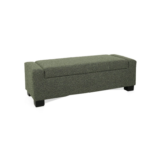 Kera Storage Ottoman Bench, Dark Green Fabric, Lift Top, 50 Inch -BM335366