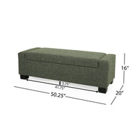 Kera Storage Ottoman Bench, Dark Green Fabric, Lift Top, 50 Inch -BM335366