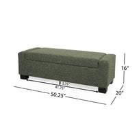 Kera Storage Ottoman Bench, Dark Green Fabric, Lift Top, 50 Inch -BM335366