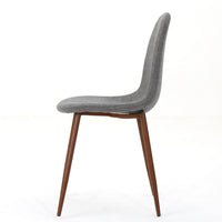 Dining Chair Set of 2, Light Gray Seat and Back Cushion, Brown Metal -BM335383