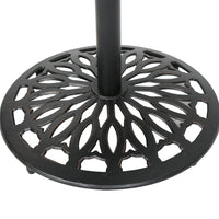 Outdoor Bar Table, 35 Inch Round Carved Top, Antique Bronze Aluminum  -BM335385