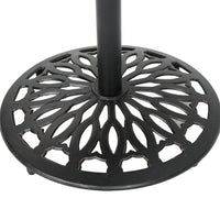 Outdoor Bar Table, 35 Inch Round Carved Top, Antique Bronze Aluminum  -BM335385