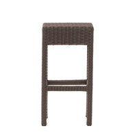 Outdoor Barstool Set of 2, Industrial Style Dark Brown Rattan Woven -BM335387